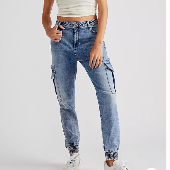 Free People x SER.O.YA Veronica Denim Joggers - Picture 2 of 12